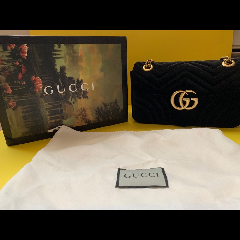 Black velvet purse